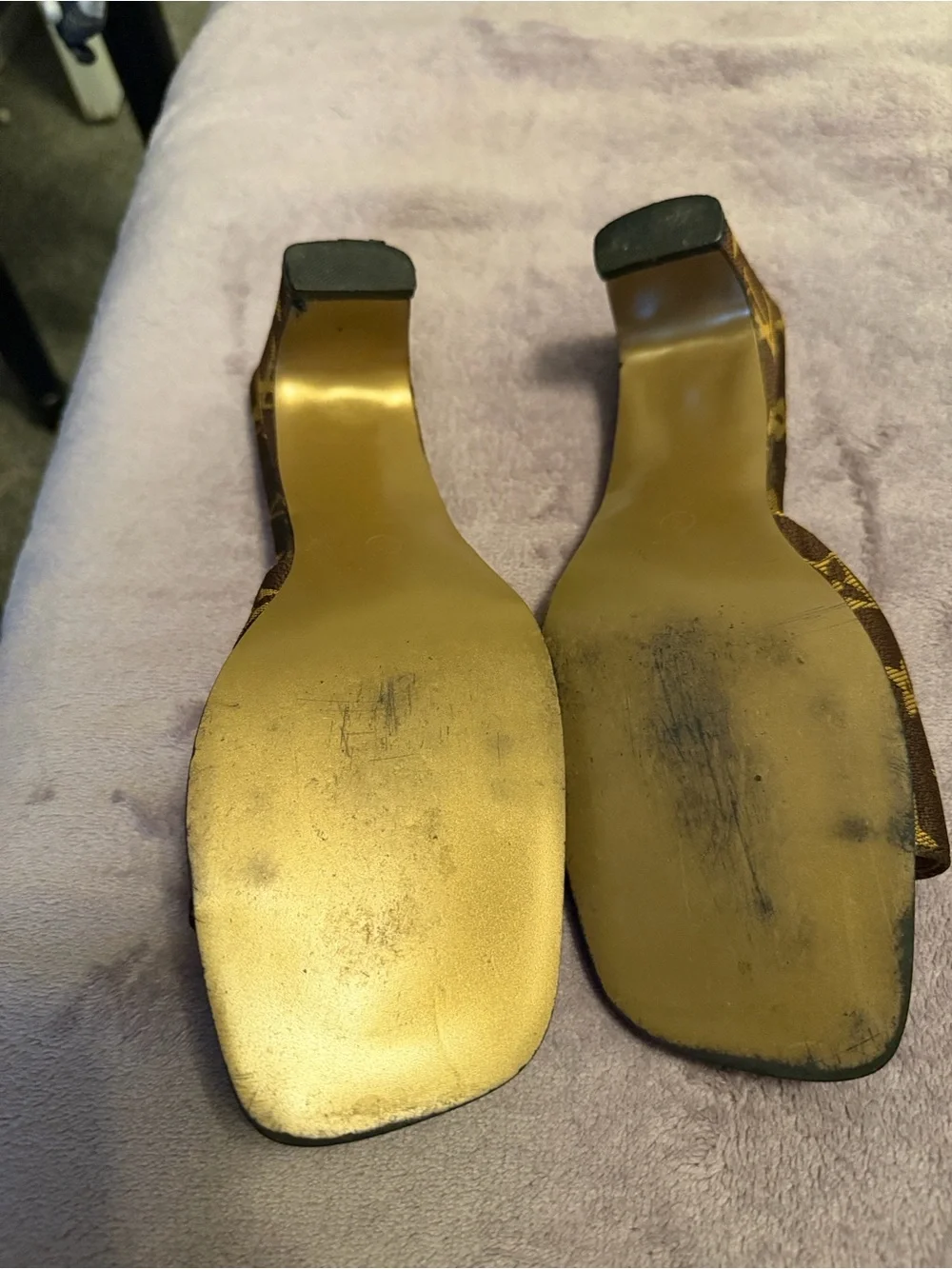 Louis Vuitton Brown Monogram Slide Mules
